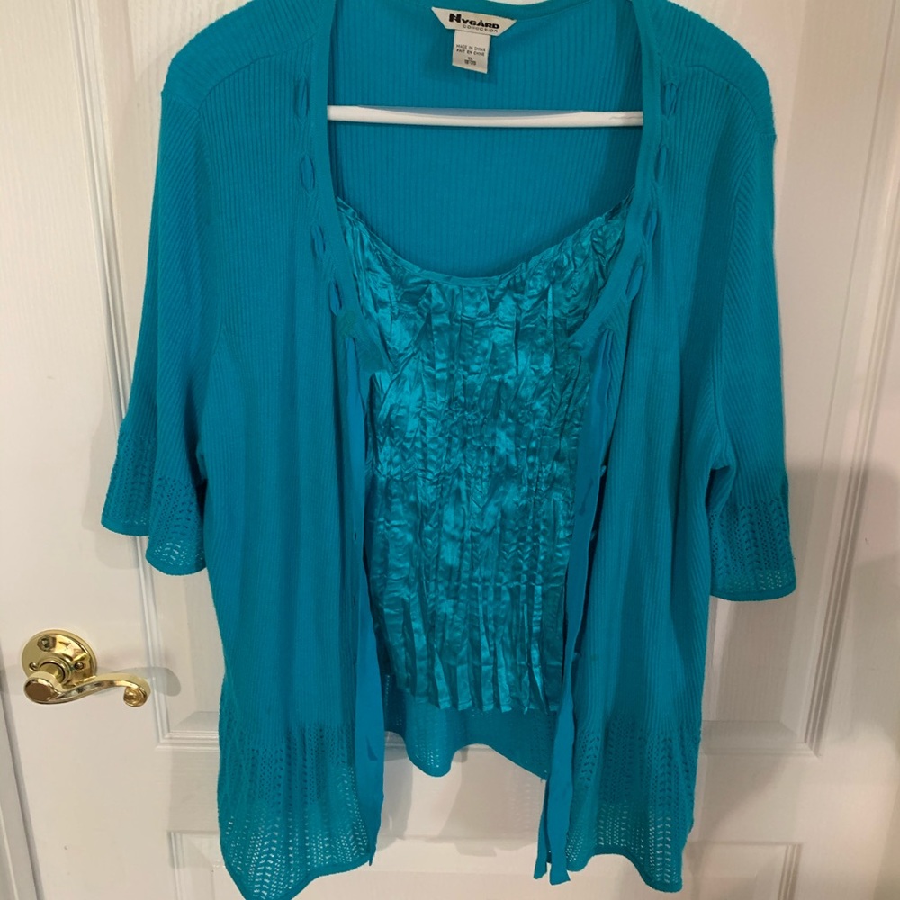 Nygard Turquoise Cami&Sweater Set Sz XL Exc condA3